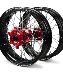 Beta - SM Pro Supermotard Wheel Set 3.50X17 4.25X17 Black Rim / Red Hub