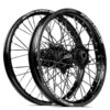 Beta 125 RR 2018 - 2019 SM Pro MX SNR Wheel Set 21/18 Black Rims Black Hubs SS Black Spokes