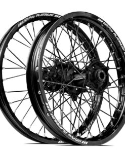 Beta 125 RR 2018 - 2019 SM Pro MX SNR Wheel Set 21/18 Black Rims Black Hubs SS Black Spokes